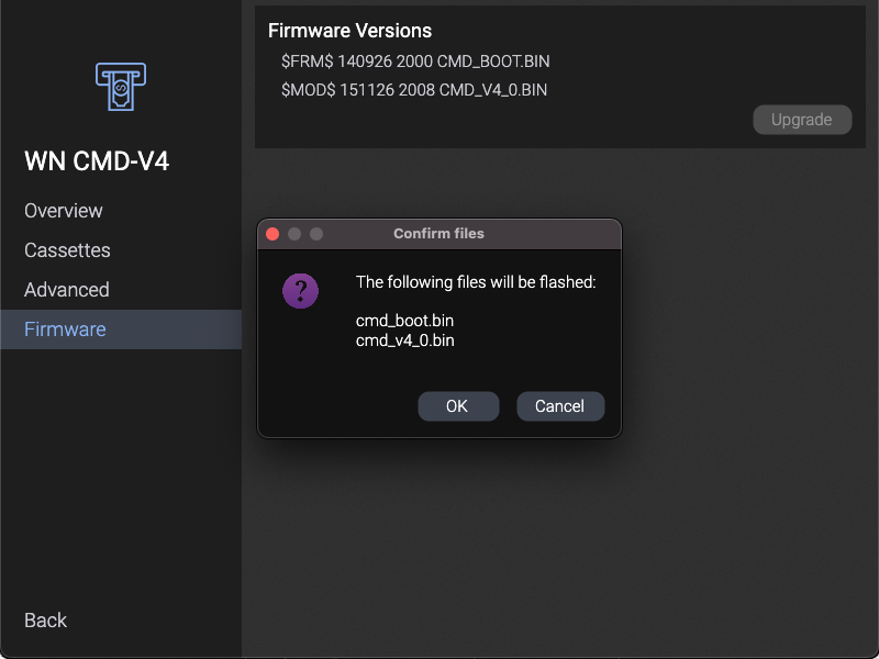 Confirm Firmware Files to Update