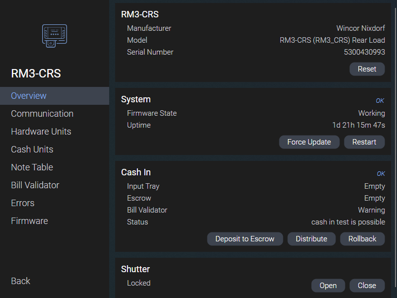 RM3-CRS Diagnostics Overview